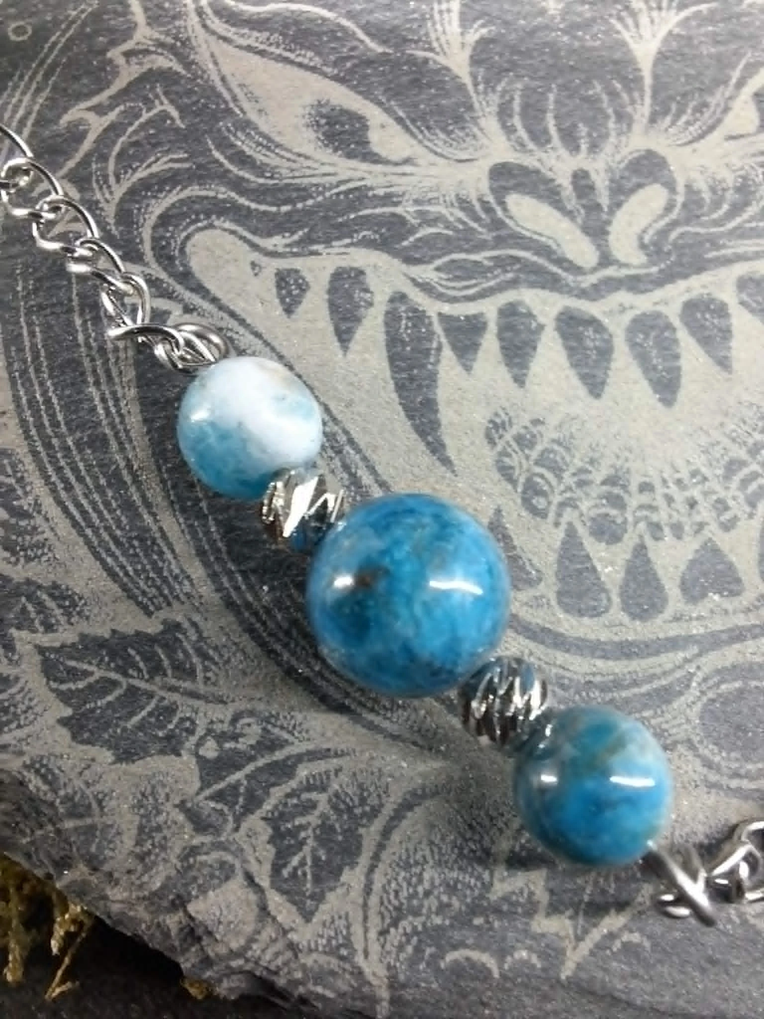 Pulsera de tobillo de apatita azul de 8 mm / 6 mm – photo 2
